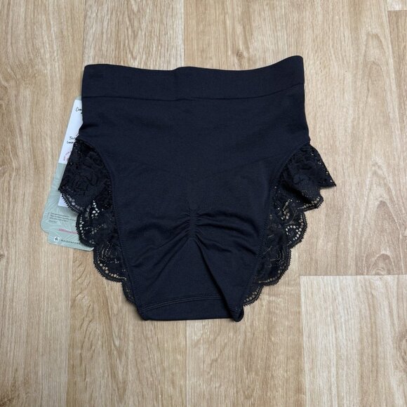 MAIDENFORM SHAPEWEAR LACE BRIEF FIRM SIZE S BLACK COOL COMFORT TUMMY SUPPORT NEW - Picture 5 of 5